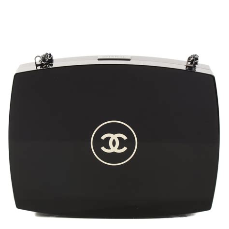 CHANEL Plexiglass Compact Box Clutch Black 